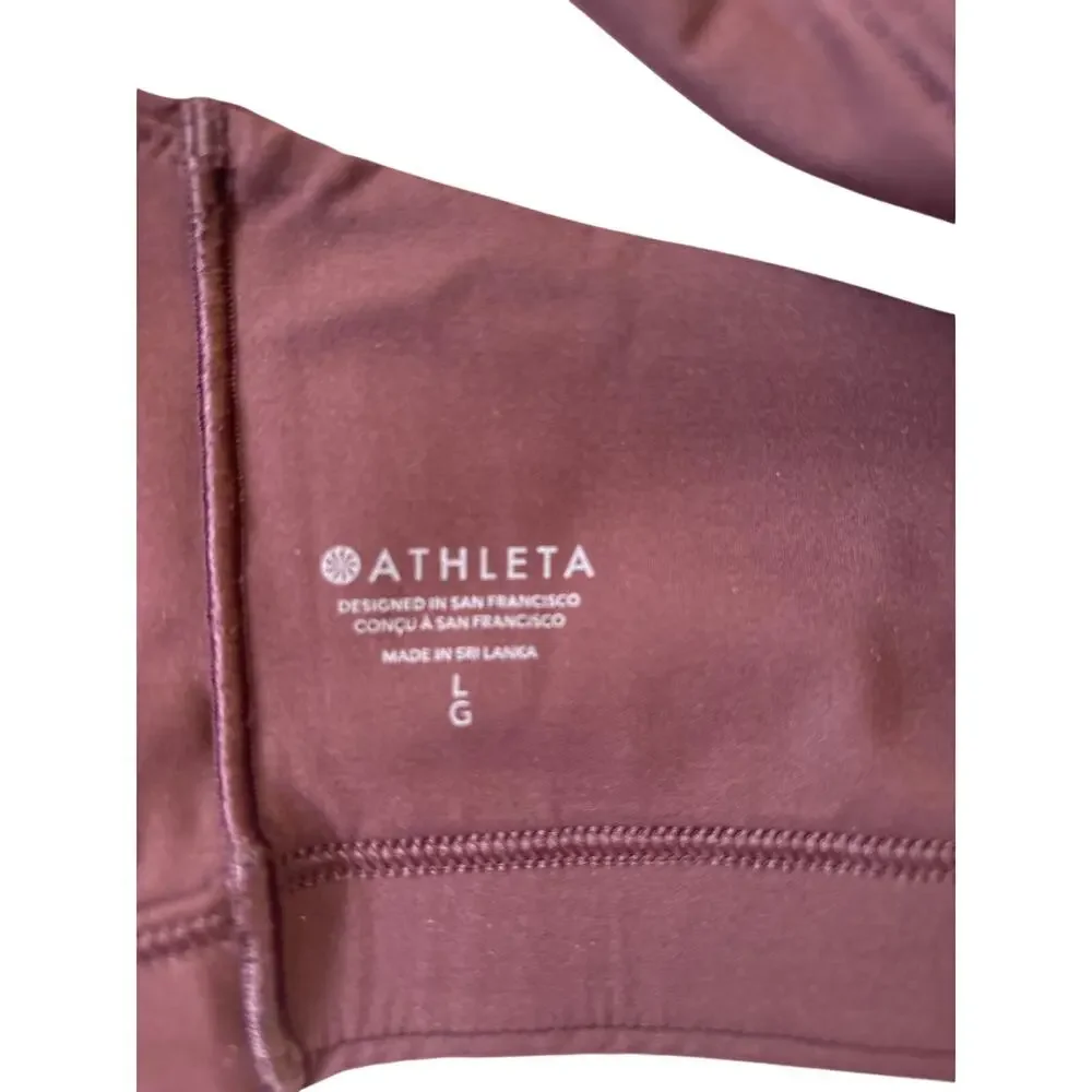 Athleta BodyMove VitaForm Plunge Bralette Maroon Women's Large NWT A-C Cups